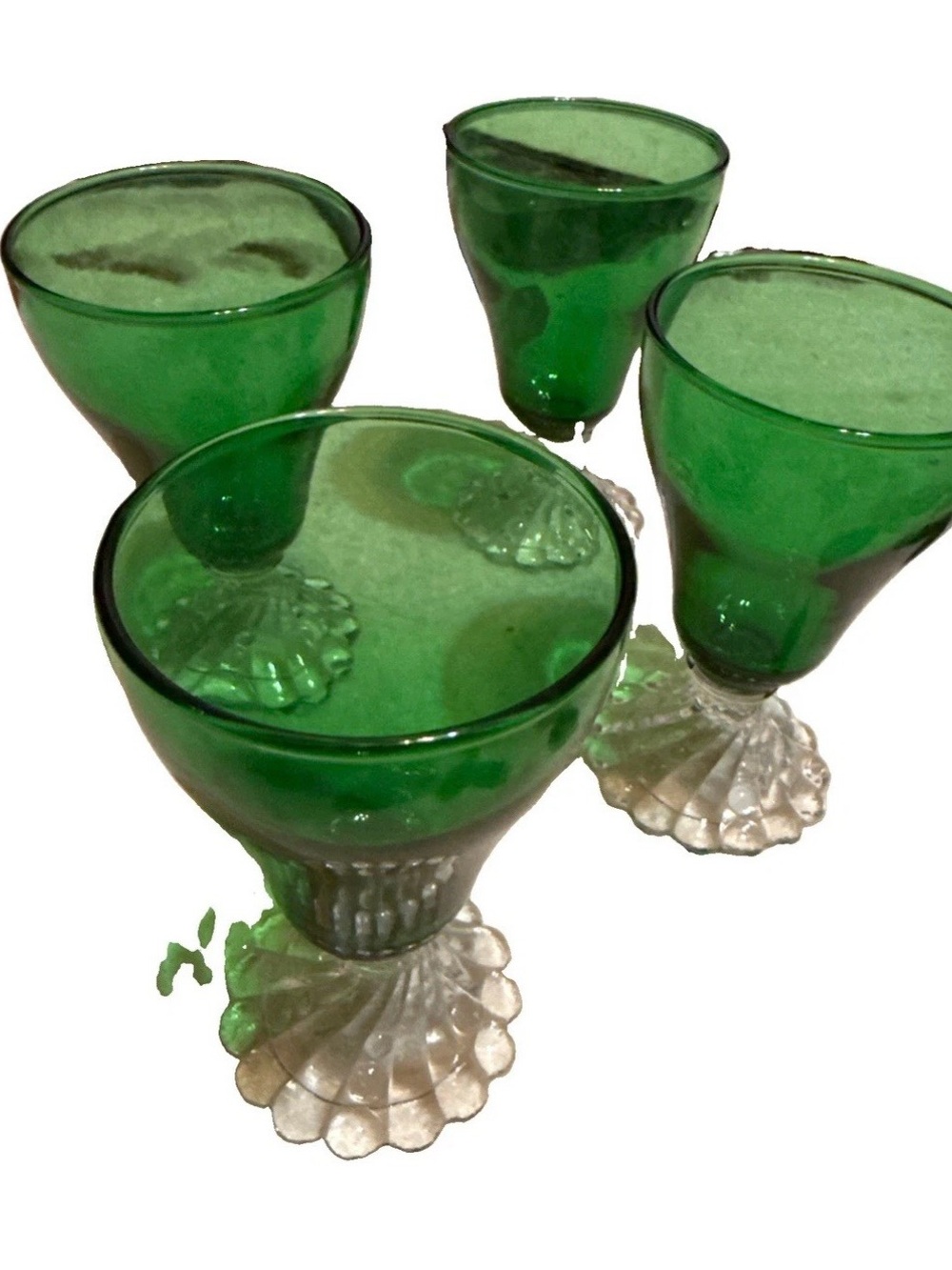 Anchor Hocking Emerald Green Footed Goblets - Set of 4